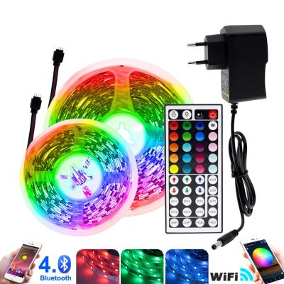 China LANDSCAPE RGB LED Strip Light 5m 10m 20m 5050 Variable Flexible RGB LED Strip WiFi Buletooth Music Control LED Strip RGB DC12V LED Strip for sale