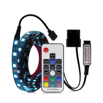 China LANDSCAPE Sata LED Strip Background 5050 12V RGB Light Ribbon 0.5m 1m 2m For PC Computer LED Flexible Strip With RF Remote Controller for sale