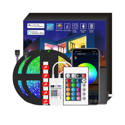 China LANDSCAPE Amazon Hot Selling App Music Waterproof DIY Decorative Control Tape 5M 10m 300LEDs RGB 5050 Wifi RGB Flexible LED Strip Light for sale