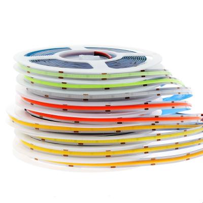 China DC12V/24V Dimmable Residential Linear Ribbon High Density 384LEDs Flexible Led Strip Lights RA90 Warm/Nature/FOB/COB Cool White Led Strip for sale