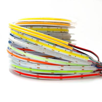 China DC12V/24V Residential Flexible LED Strip Lights High Brightness Led Lighting Soft Green Blue Red White 384LEDs LED Strip Cob Led Strip Lights for sale