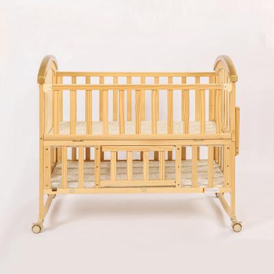 China Eco-friendly Natural Baby Sleeping Bedroom Supply Factory Materials Baby Crib Wooden Crib for sale