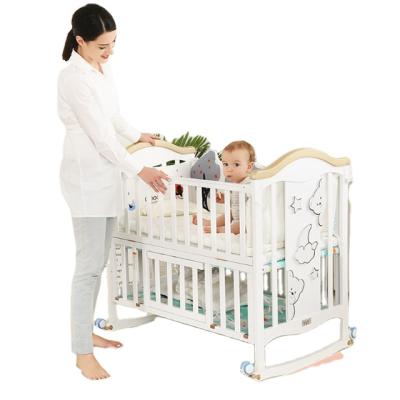 China Modern Side Rail Dropped Baby Crib Newborn Baby Hutches For Sale for sale