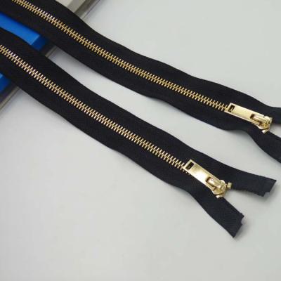 China Durable Custom Aluminum YAB 5# Y Teeth Alloy Lightweight Gold Aluminum Zipper For Jeans for sale