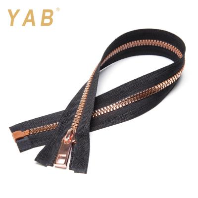 China YAB Wholesale Price OEM Size Open End Metal Viable Custom Metal Zippers For Home Textile And Garment for sale