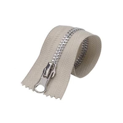 China Sustainable Popular Clothing Accessories 5# Custom Design Zipper Clogged Aluminum Metal For Garment And Home Textile for sale