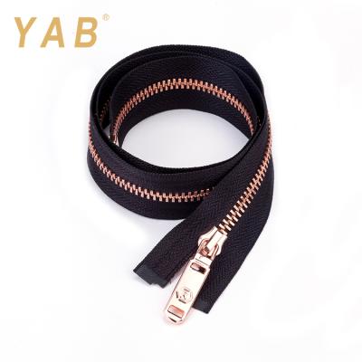 China Viable Open Long Chain Teeth Rose Gold Aluminum Zippers from YAB Bulk Purchases Y for sale