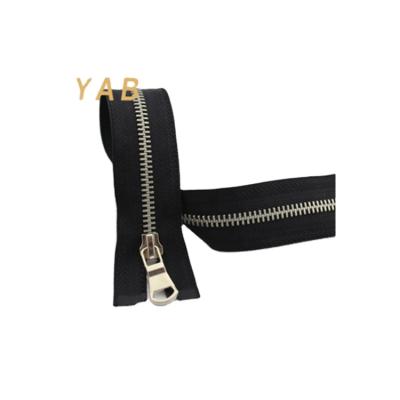 China YAB Sustainable Goods In Stock Euro Fancy Teeth Brass Metal Zipper Garment Zipper Style for sale