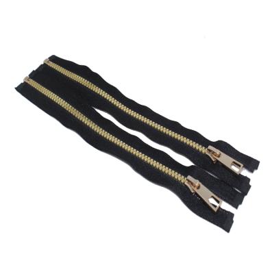 China Excella Process H85 Brass Fashionable Auto-lock Slider Polished Metal Zipper Fashionable Metal Zipper for sale