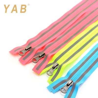 China Fashionable YAB 5# Slider Fashionable Narrow End Plastic Zipper For Backpacks for sale