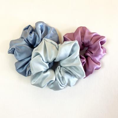 China European and American style 100% brand logo wholesale custom silk elastic hair tie for girls hair accessories for sale