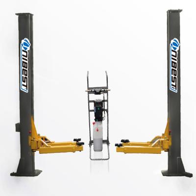 China Maintanence 3T Manual Version Two Side Automatic Post Lift Moving Coulmn Width Adjustable for sale