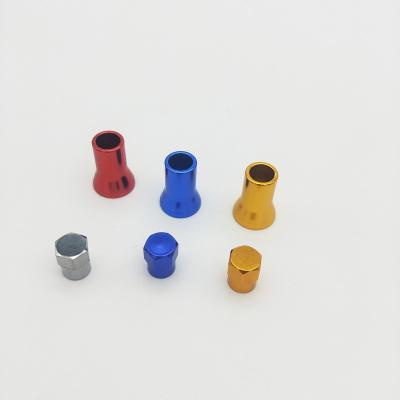 China Aluminum Alloy Tire Valve Stem Sleeves And Colored Aluminum Hex Caps for sale