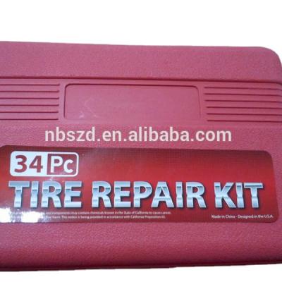 China 34 PCS Tire Repair Kit Solid Zinc Alloy T-Handle Tool Zinc Alloy String for sale