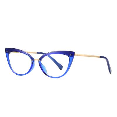 China Blue Light Blocking Glasses New Computer Spectacleswholesale Cat Eye Eyeglasses Women Anti Optical Sight 2021 Fashion Eyewear Trendy Optical Sight for sale