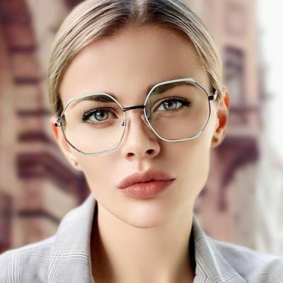 China MZARD Fashionable Optical Eyesight Shape Metal Eyeglasses Women Optical Eyeglasses 2021 Anti Blue Light Blocking Computer Glasses M501 Wholesale for sale