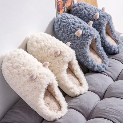 China Fashion Indoor Men's Slippers Cute Furry Thick Bottom Women's Sandals Winter Custom Made Vegan Luxury Bedroom Faux Fur Slide Fashion Trend for sale