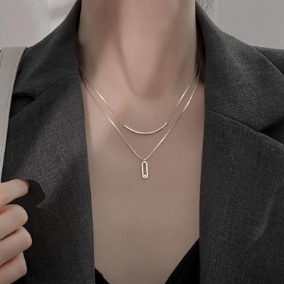 China New fashion TRENDY necklace JEWELRY MZARD style WOMEN for party sliver 925 wholesale gift cylindrical pendant valentine A195 for sale