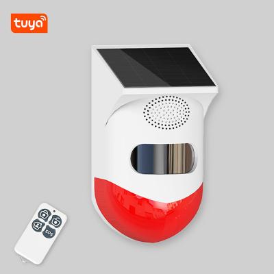 China Tuya Smart WiFi PIR Siren Outdoor Solar Infrared Wireless Home Alarm Sensor Waterproof Detector for Burglar GSM Security Home Alarm System for sale