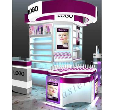 China Wood Make Up Acrylic Cosmetic Stand Display Cabinet For Supermarket Promotion for sale