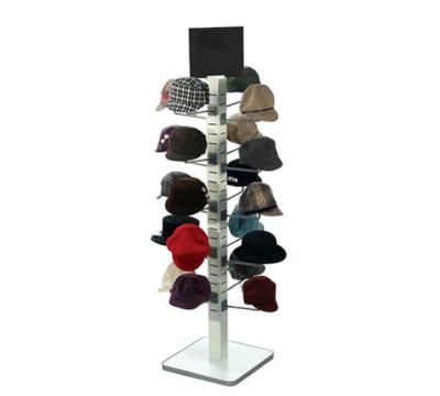 China Floor Standing Metal Hat Display Stand Floor Stand Hat Rack for sale