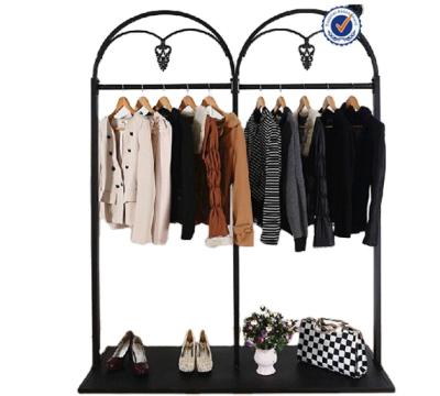 China Recycled Materials Metal Clothes Hanging Rack Display Stainless Steel Shop Fixture for sale