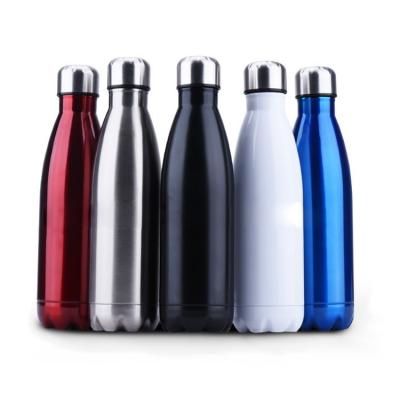 China Sustainable 500ml Custom Double Wall Insulated Stainless Steel Thermos Flask Cola Shaped Sport Cool Water Bottle Keep Cold For 24 Hours for sale