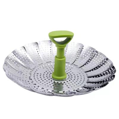 China Viable Collapsible Steamer Dish Draining Tray Kitchen Fruit Steamer Basket Portable Sum Steamer Lotus Type Stainless Steel Dim for sale