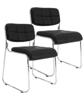 China Eco-friendly Cheap Style Design Chrome Metal Frame Reception Visitor Chair VC003 for sale