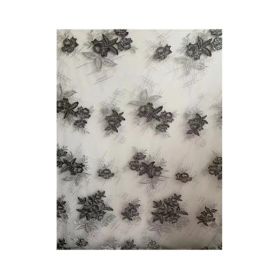 China Soft Hot Selling Bridal Product 3D Flower Embroidered Lace Fabric Flower Lace Fabric Guipure Lace Fabric for sale