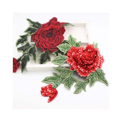 China Viable Iron On Embroidery Flower For Apparel Custom Embroidered Flower For Hat Custom Label Patches for sale