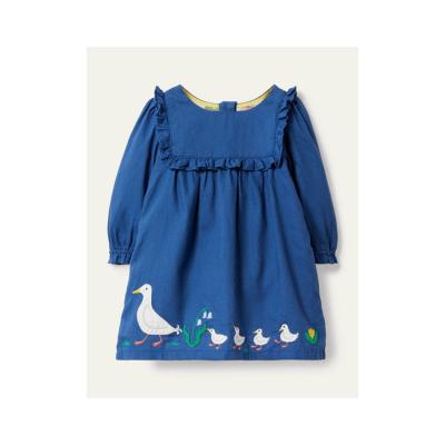 China 2022 New Style Children's Anti-Static Casual Wear Customized Embroidery Kids Girl Animal Designed Short Sleeve Summer Dress for sale