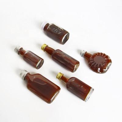 China Wholesale Mini Liquor Bottles Empty Wine Whiskey Small Mouth Glass Bottle For Liquor Spirits Vodka Whiskey for sale