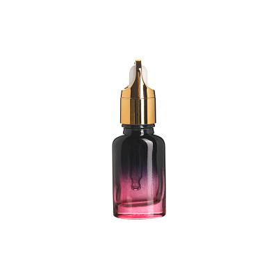 China Personal Care 10ml Colored Glass Dropper Bottle For Serum Bottle Pink Cosmetic Frosted Cosmetic Bottles for sale