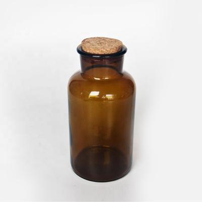 China Wide Mouth 500ml 17oz Laboratory Glass Reagent Bottle Amber Glass Bottle 500ml for medicated for sale