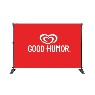 China Eco-friendly Advertising Exhibition Backdrop Adjustable Stage Repeat Trade Show Display Stand Telescopic Banner for sale