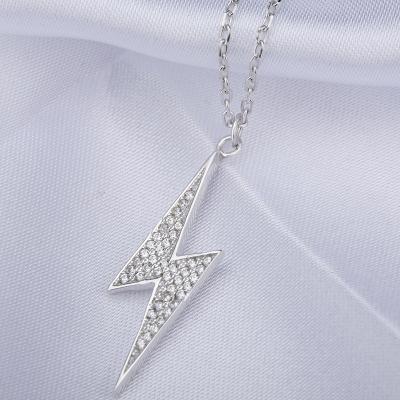 China FASHIONABLE Lightning Shape 925 Sterling Silver Jewelry Necklace Pendant Necklace For Women for sale