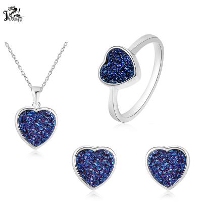 China TRENDY 925 Sterling Silver Fashion Pendant Necklace Women Jewelry Set for sale