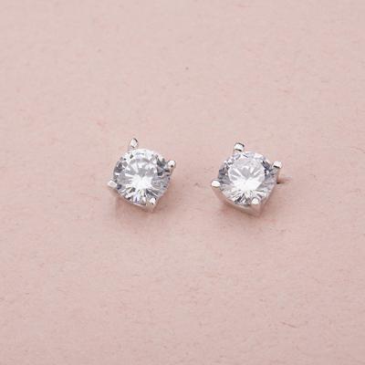 China FASHIONABLE Earring Jewelry Minimalist 925 Silver Zircon Circle Earring For Women for sale