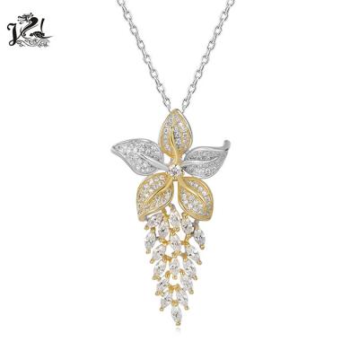 China FASHIONABLE Hot Selling Flower Drop Silver Necklace Pendant for sale