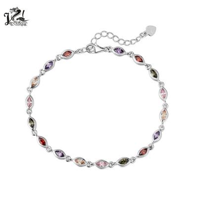 China FASHIONABLE China Supplier 925 Sterling Silver Colored Zircon Stone Bracelet For Women for sale