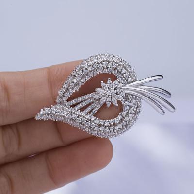 China Cute Luxury Silver Women Brooch Pin 925 Sterling Silver Special Brooch for sale