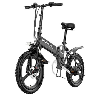 China Aluminum alloy EU quanlity, 2021 popular e-bikes, LANKELEISI G550 20 inch folding electric bike 400w48v14.5ah lithium battery, for sale