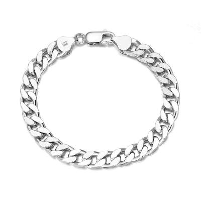 China Unisex Jewelry Environmentally Friendly Chunky Cuban Chain Hip Hop Bracelet 925 Sterling Silver Italian 3.6mm 5mm 7mm Cuban Link Chain Bracelet Men Women for sale