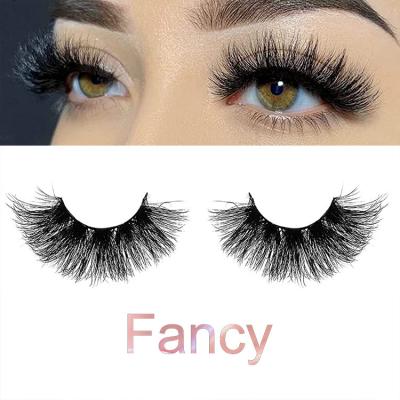 China Hot Selling Cruelty Free Mink Lashes Russian Premium Vegan Volume 18-22mm Thick Mink Strip Lashes for sale