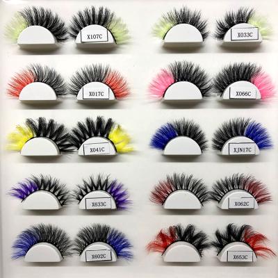 China Deep 2021 New Product Corner Multi Color Lashes Two Half Colored End Toned Lashes for sale