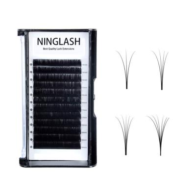 China Full Volume Top Selling Super Good Easy Fans Blooming Volume Lashes Tray Salon Blooming Lashes Synthetic V Volume False Eyelash Extensions for sale