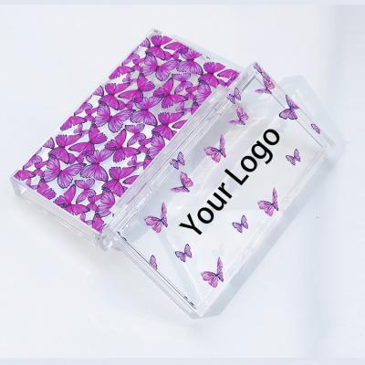 China Clear Thick Transparent Acrylic Butterfly Eyelash Box Without Lashes Custom 3D Packaging Lash Storage Box Clear Acrylic for sale