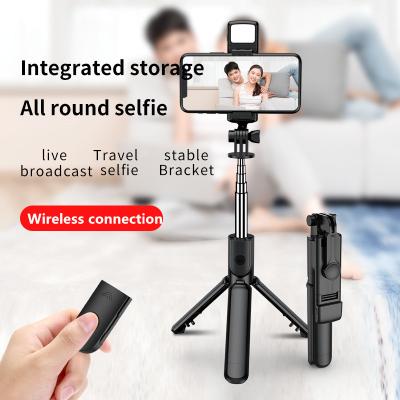 China S03s Foldable Travel Tripod Selfie Stick Easy To Carry Smartphone Folding Bracket 690mm Selfie Stick With LED Light for sale