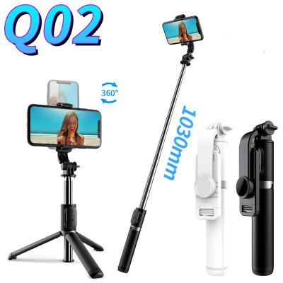 China Foldable Drop Boarding Selfie Stick Q02 With Wireless Shutter 360 Rotation Extendable Mini Tripod For Mobile Phone Live Stream for sale